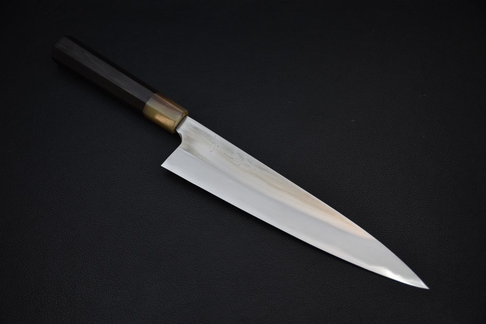 Mazaki Hamono Shirogami #2 Migaki Gyuto 240mm Ébène
