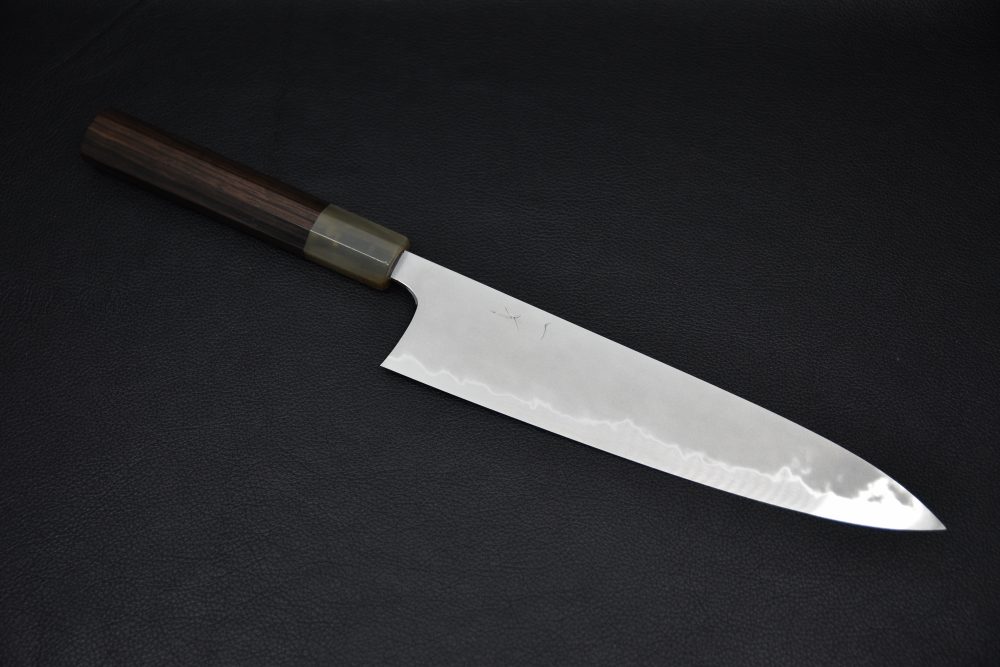 Hitohira Tanaka Yohei Shirogami #1 Kasumi Gyuto 240mm Ébène de Makassar