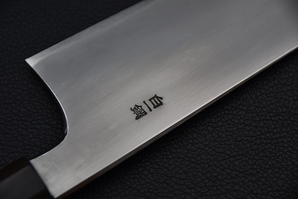 Hitohira Togashi Shirogami #1 Stainless Clad Kasumi Kiritsuke Gyuto 240mm Ebony