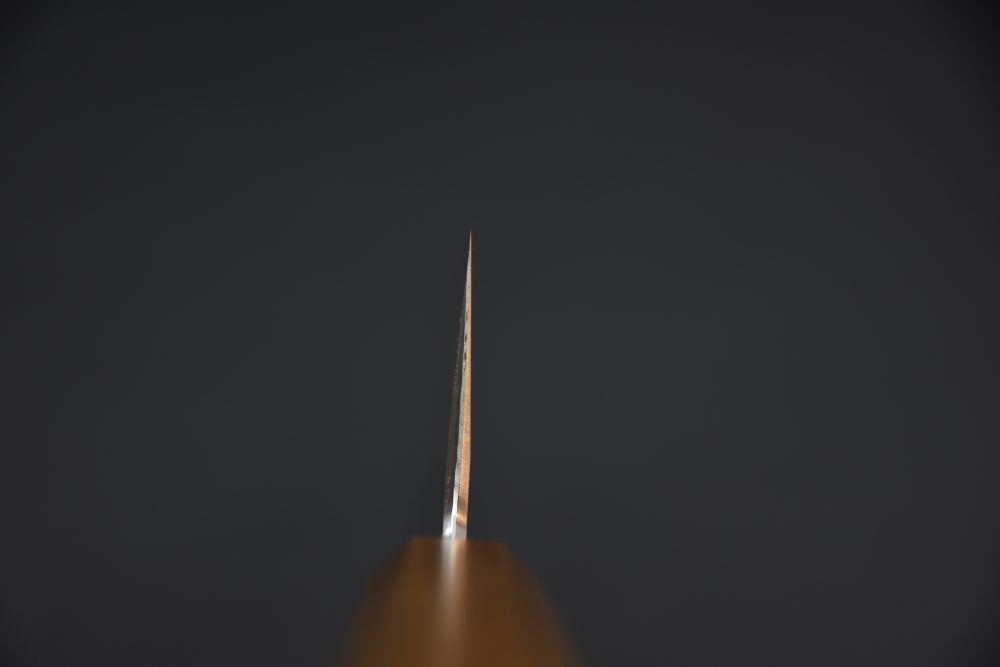 Hado Junpaku Shirogami #1 Stainless Clad Bunka 180mm Chêne Laqué