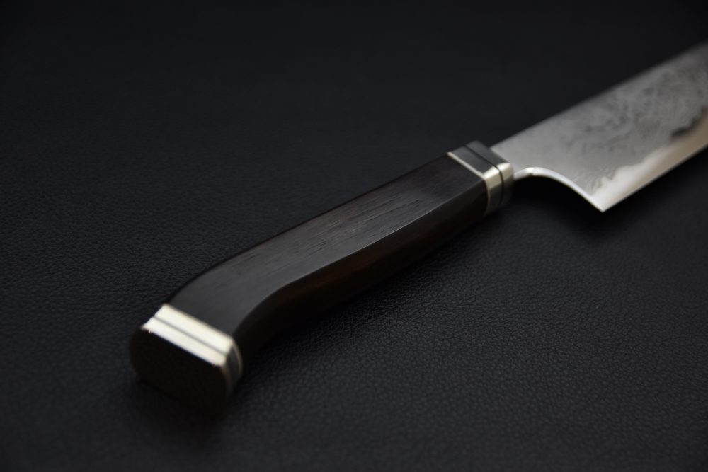 Hitohira Tanaka Yohei Aogami #1 Damascus Kiritsuke Gyuto 240mm Ebony Fusion