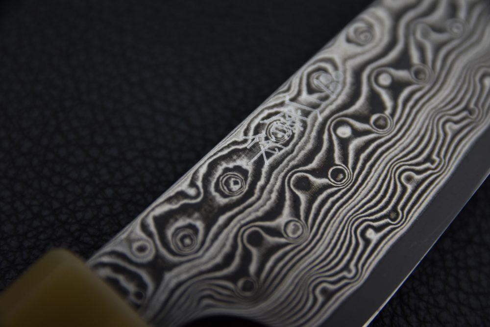 Nigara Hamono SG2 Damascus Anmon Petty 150mm Ébène