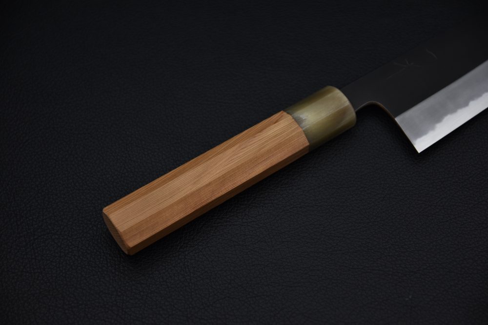 Hitohira Tanaka Kyuzo Aogami #1 Kurouchi Santoku 180mm Cèdre Yakusugi
