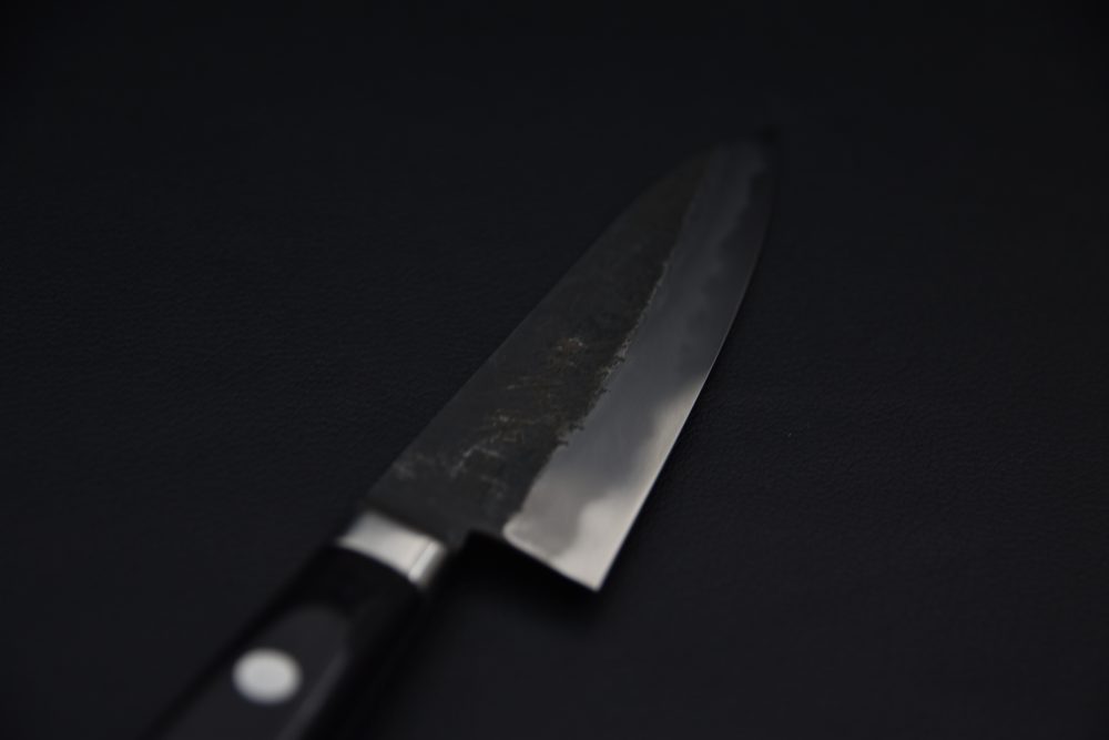 Morihei Hisamoto Kurouchi Shirogami #1 Petty 135mm Pakka (Fine Finish)