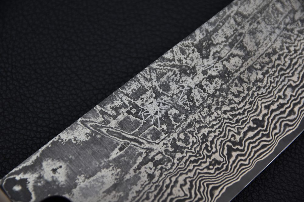 Shiro Kamo SG2 Kurozome Damascus Gyuto 210mm Ebony