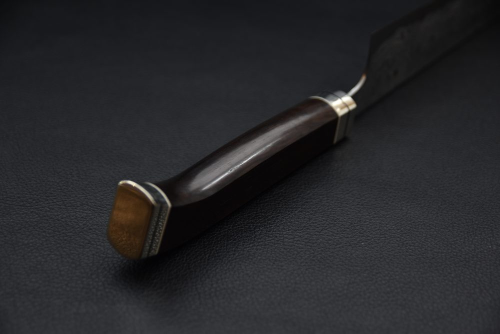 Hitohira Tanaka Yohei Aogami #1 Damascus Kiritsuke Gyuto 240mm Ebony Fusion