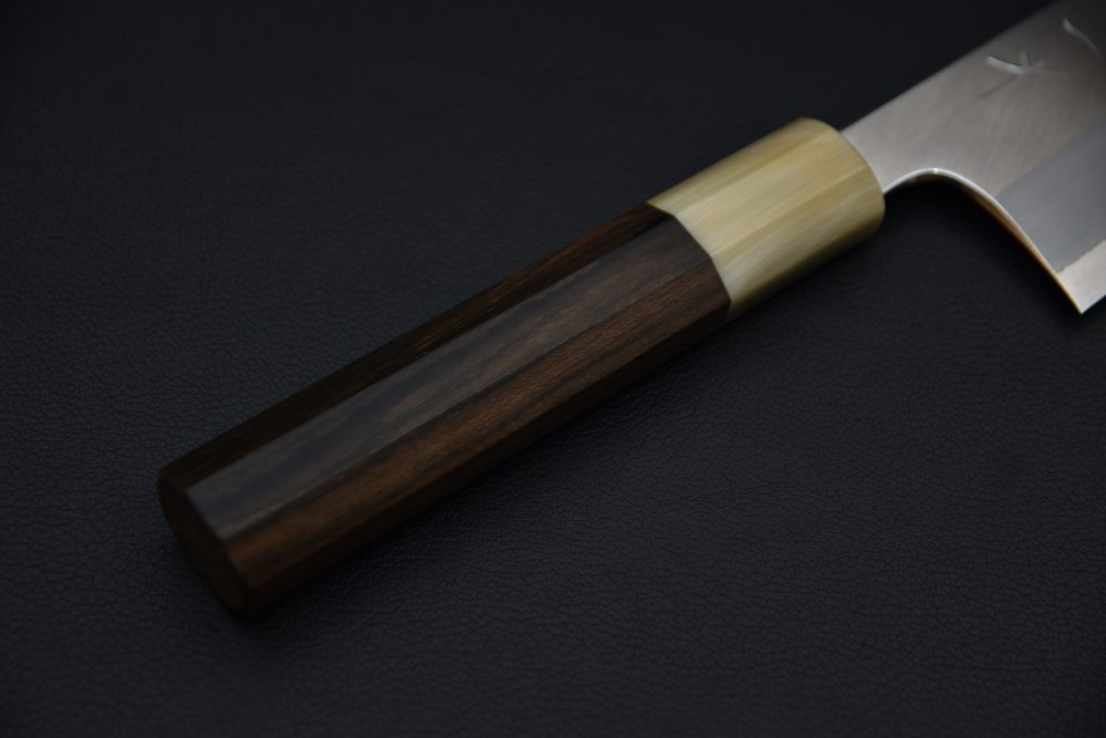 Hitohira Togashi Shirogami #1 Stainless Clad Migaki Bunka 180mm Ziricote