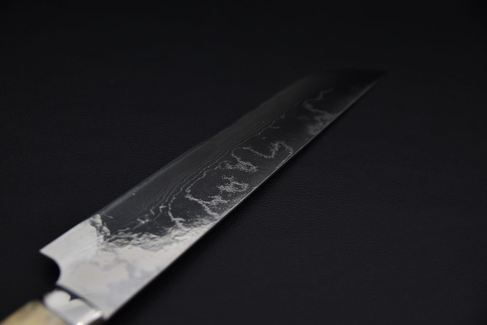 Saji Hamono R2 Damascus Sujihiki Sakimaru 240mm Corne De Cerf
