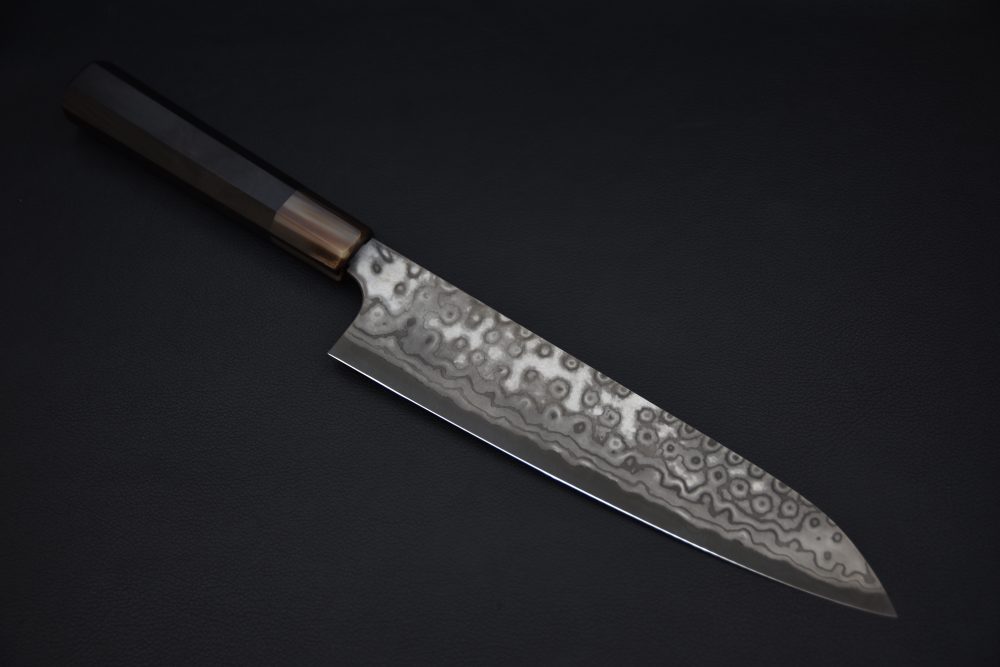 Nigara Hamono Aogami #2 Damascus 240mm Gyuto Ébène #5