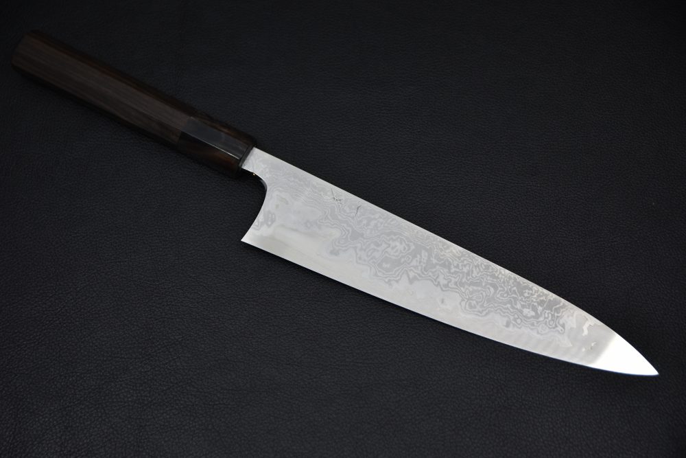 Hitohira Tanaka Yohei Aogami #1 Damascus Gyuto 240mm Ébène de Makassar