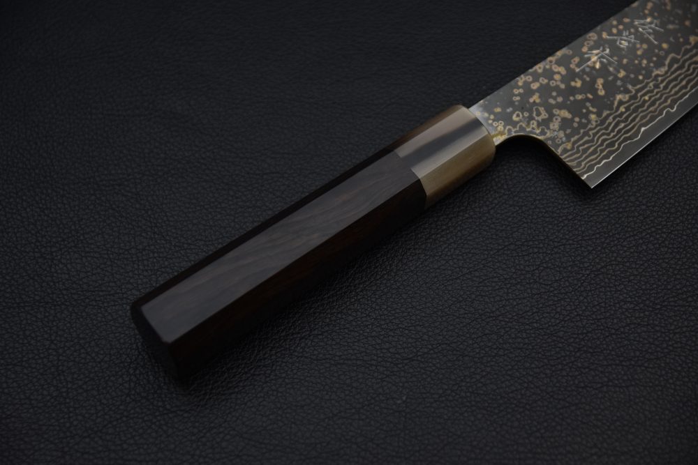 Saji Hamono VG10 Rainbow Damascus Bunka 180mm Ebony