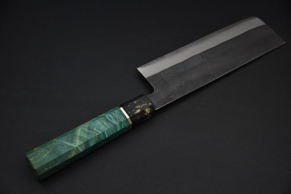 Yoshida Hamono HAP 40 Nakiri 165mm Kurouchi Loupe D'érable (Vert)