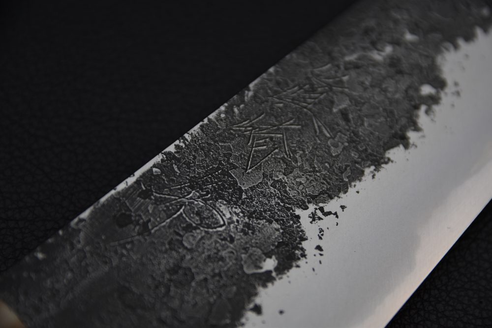 Mazaki Hamono Shirogami #2 Kuro Nashiji Gyuto 240mm Ébène