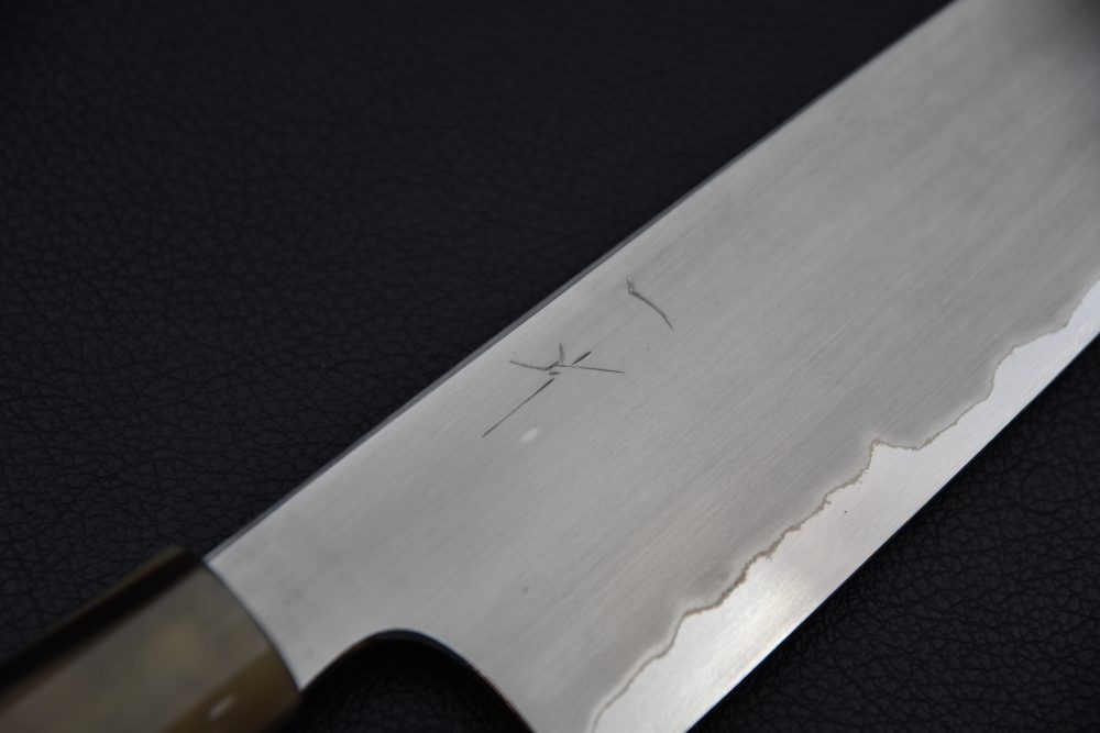 Hitohira Togashi Shirogami #1 Stainless Clad Kasumi Gyuto 210mm Ébène