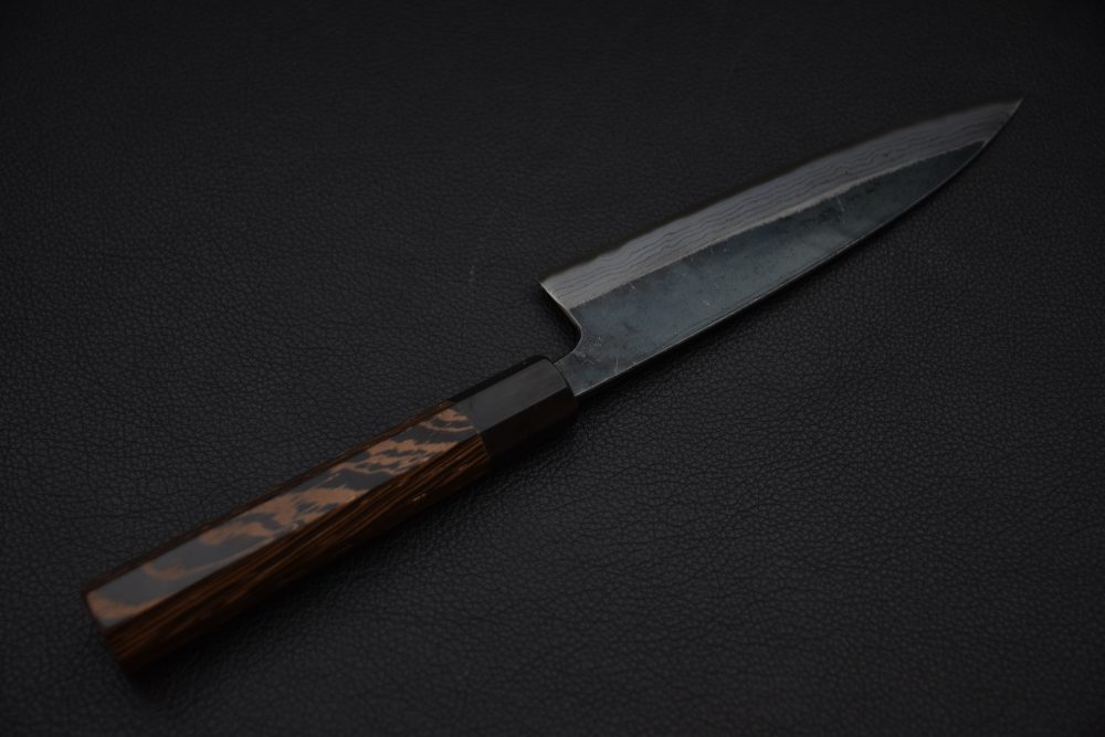 Hatsukokoro Kumokage Aogami #2 Damascus Kurouchi Petty 150mm Tagayasan