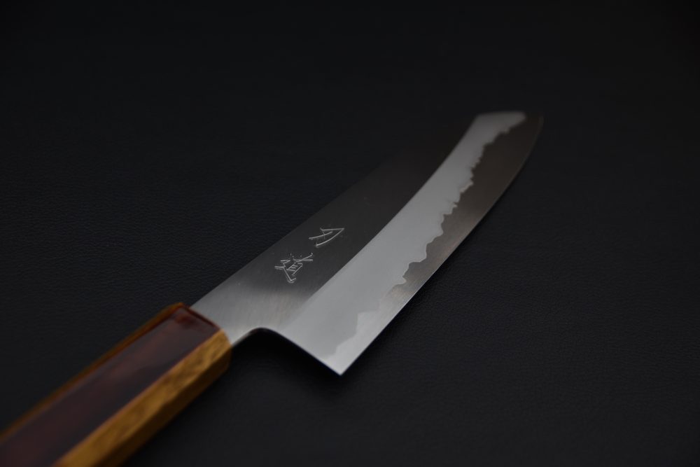Hado Junpaku Shirogami #1 Stainless Clad Santoku 180mm Chêne Laqué
