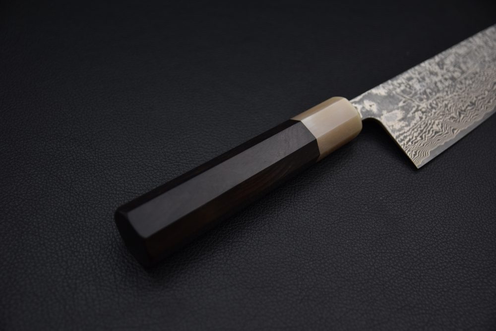 Shiro Kamo SG2 Kurozome Damascus Gyuto 210mm Ebony