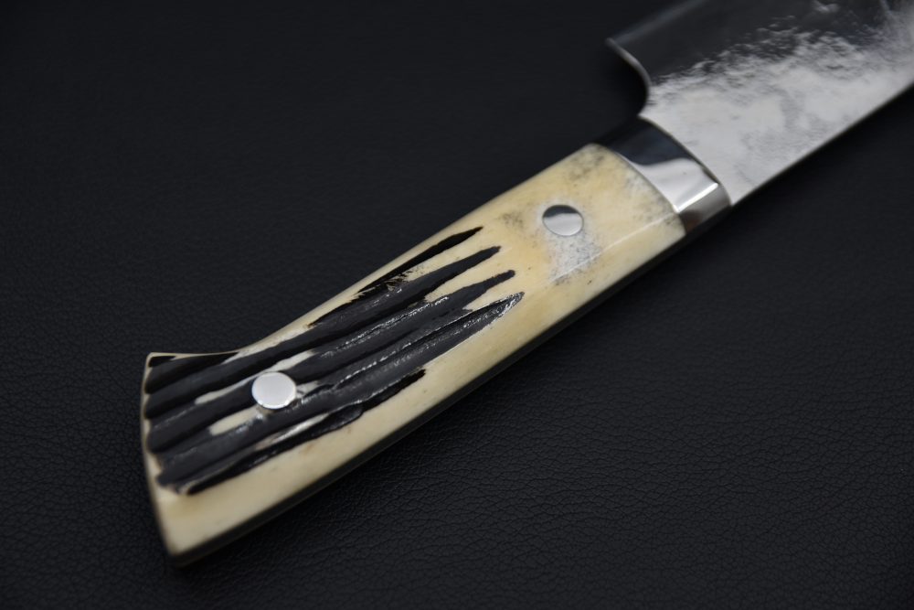 Saji Hamono R2 Damascus Sujihiki Sakimaru 240mm Corne De Cerf