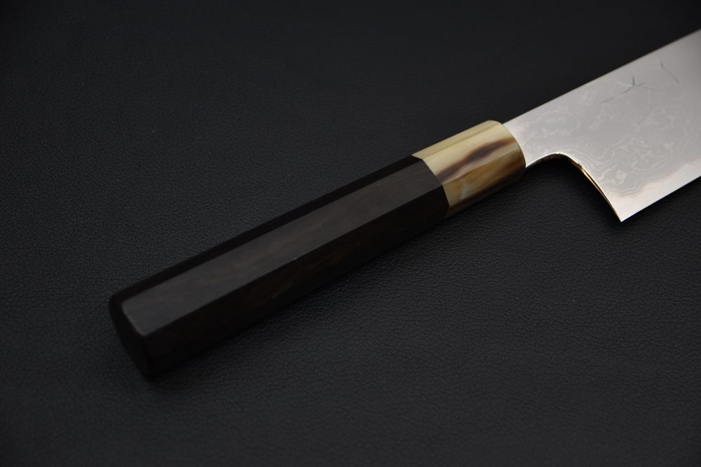 Hitohira Togashi Shirogami #1 Damascus Gyuto 240mm Ébène