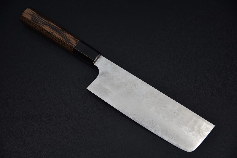 Hatsukokoro Ginyo Ginsan Tsuchime Damascus Nakiri 170mm Wenge