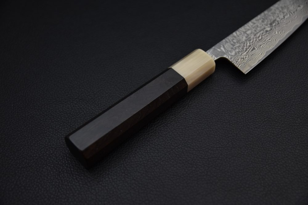 Shiro Kamo SG2 Kurozome Damascus Petty 150mm Ébène