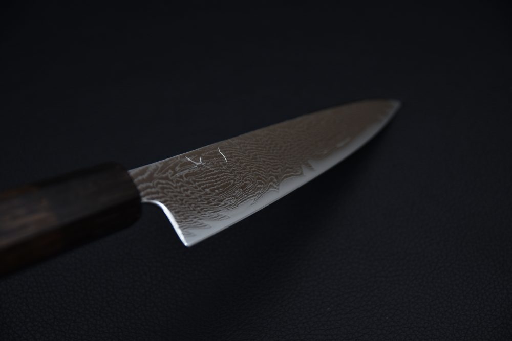 Hitohira Futana Nickel Damascus Petty 135mm Tagayasan
