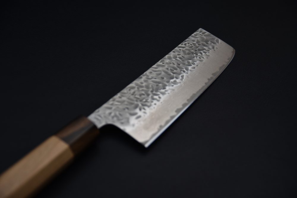 Hitohira Futana Stainless Tsuchime Damascus Nakiri Cerisier