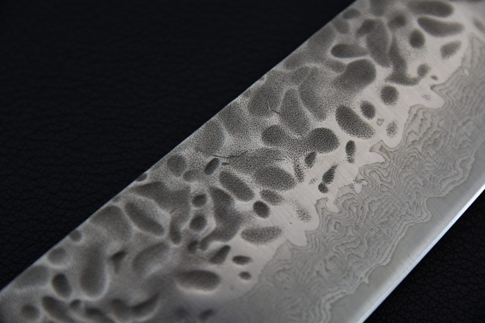 Hitohira Futana Stainless Tsuchime Damascus Gyuto 210mm Cerisier