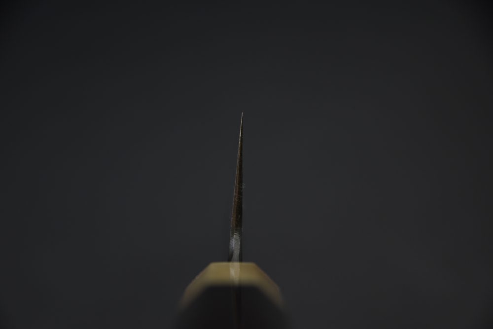 Mazaki Hamono Shirogami #2 Kuro Nashiji Gyuto 210mm Ebony