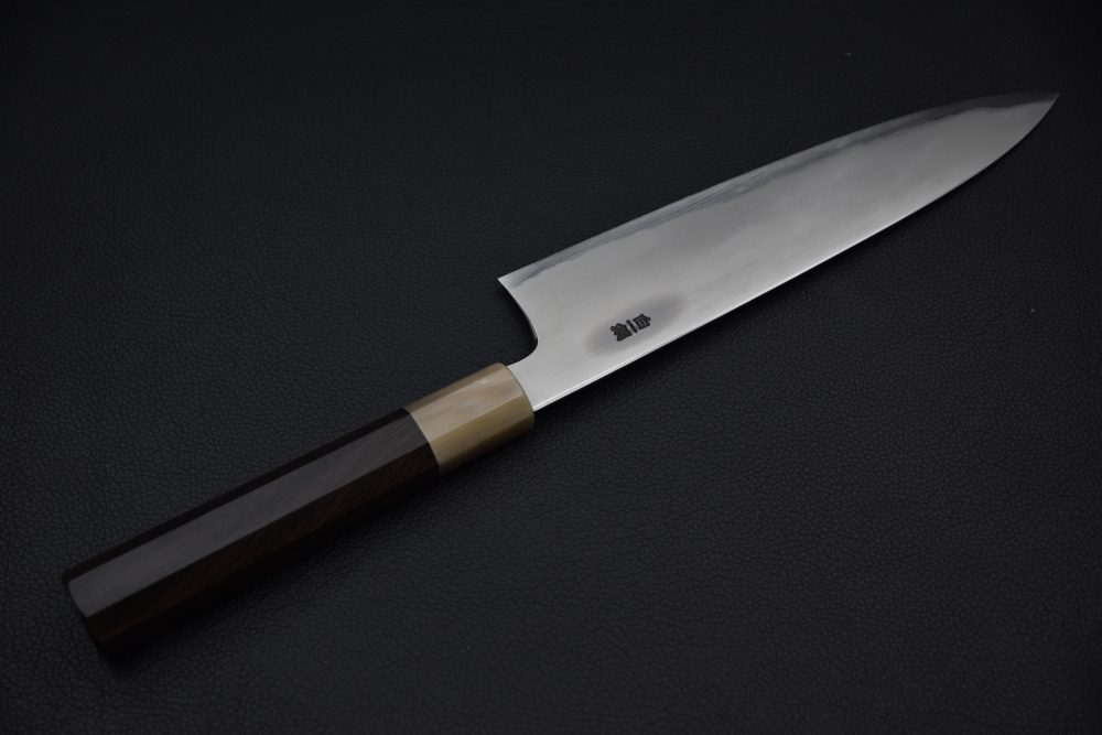 Hitohira Togashi Shirogami #1 Stainless Clad Kasumi Gyuto 210mm Ébène