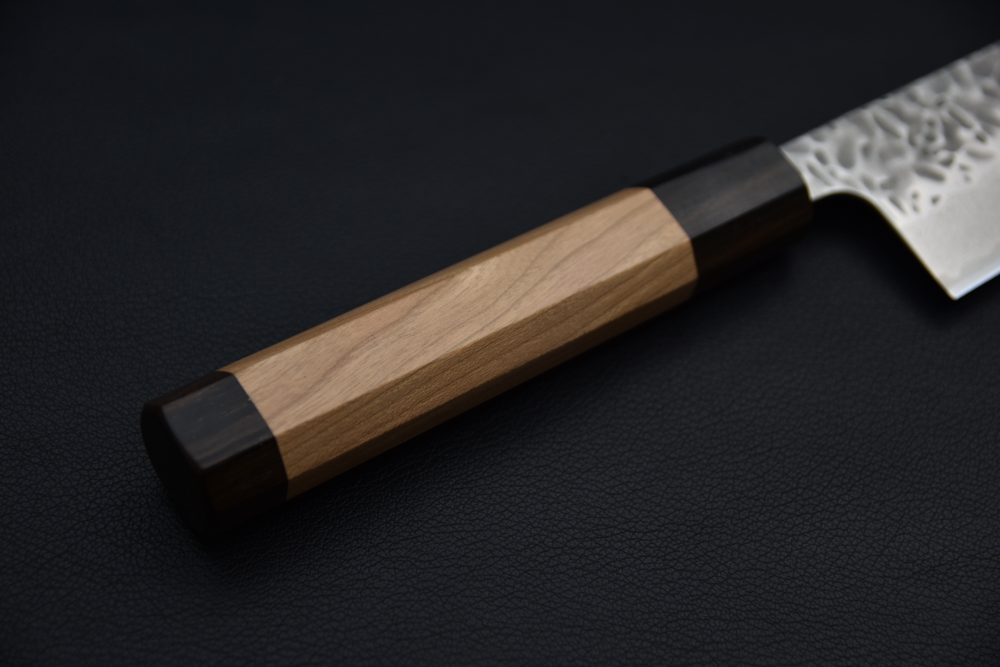 Hitohira Futana Stainless Tsuchime Damascus Gyuto 210mm Cerisier