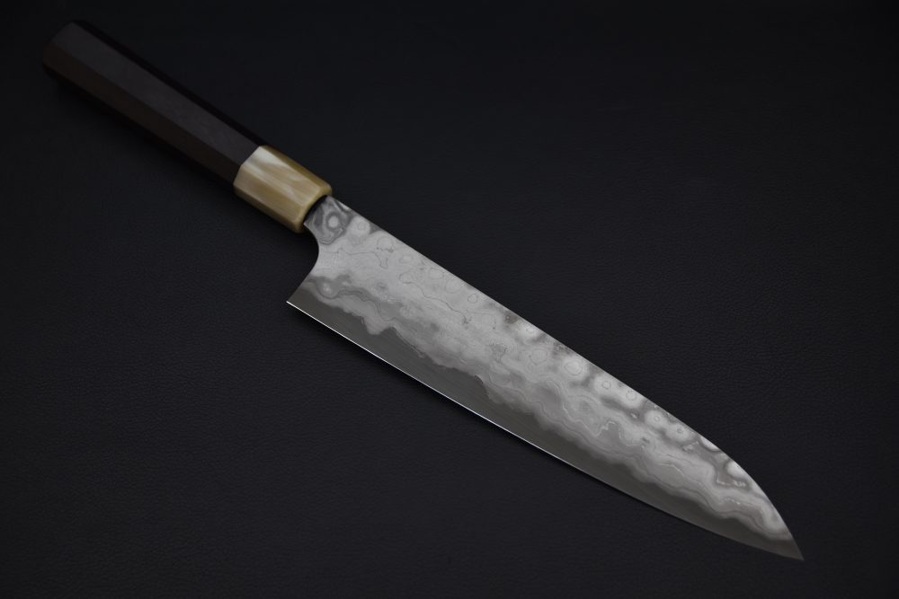 Nigara Hamono Aogami #2 Damascus 240mm Gyuto Ébène #4