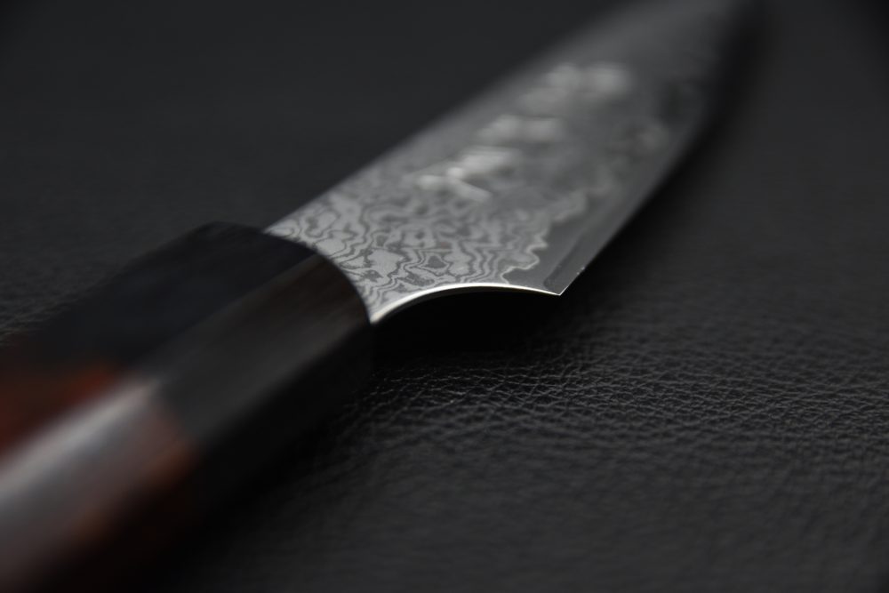 Hitohira Imojiya TH Damascus Petty 120mm Pakka Red