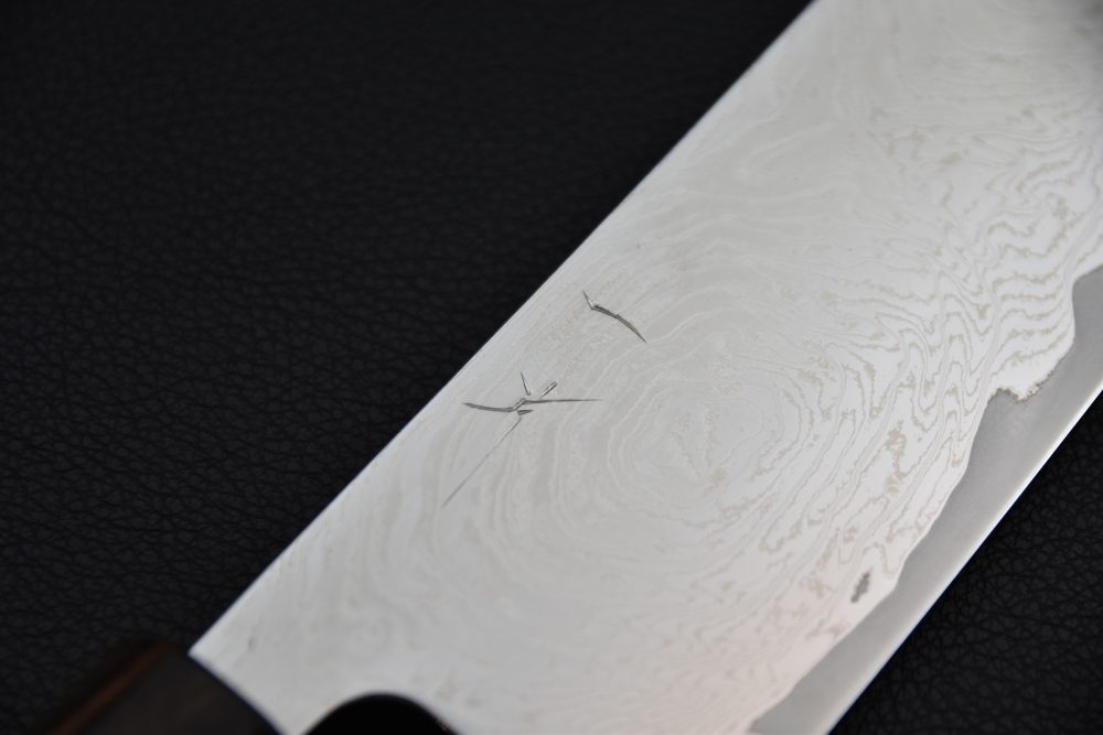 Hitohira Futana Nickel Damascus Nakiri 165mm Tagayasan