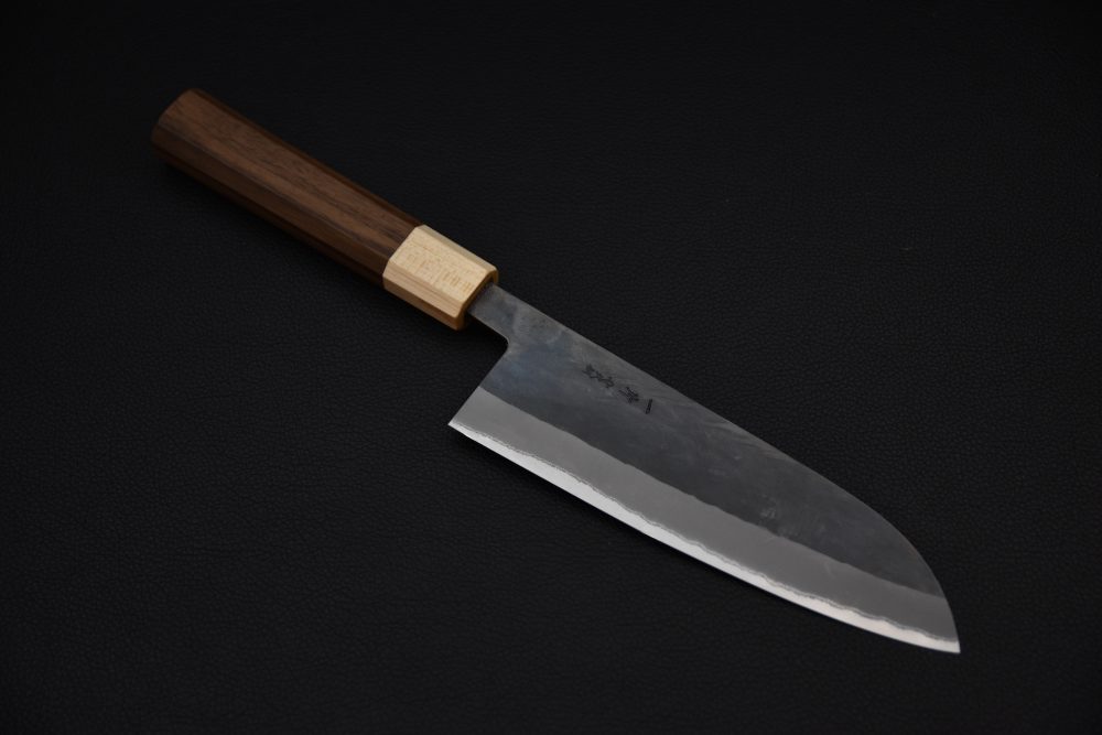 Hitohira TD Aogami #2 Kurouchi Santoku 165mm Noyer