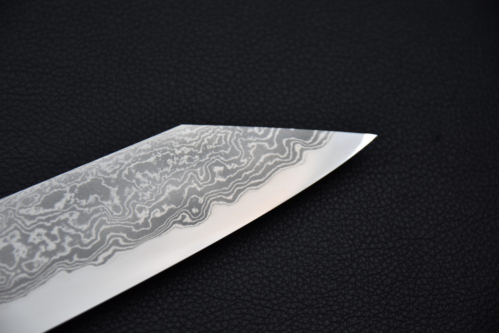 Hitohira Tanaka Yohei Aogami #1 Damascus Kiritsuke Gyuto 240mm Ebony Fusion
