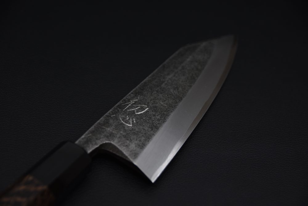 Hatsukokoro Shirasagi Kurouchi Aogami #2 Tsuchime Deba 165mm Wenge