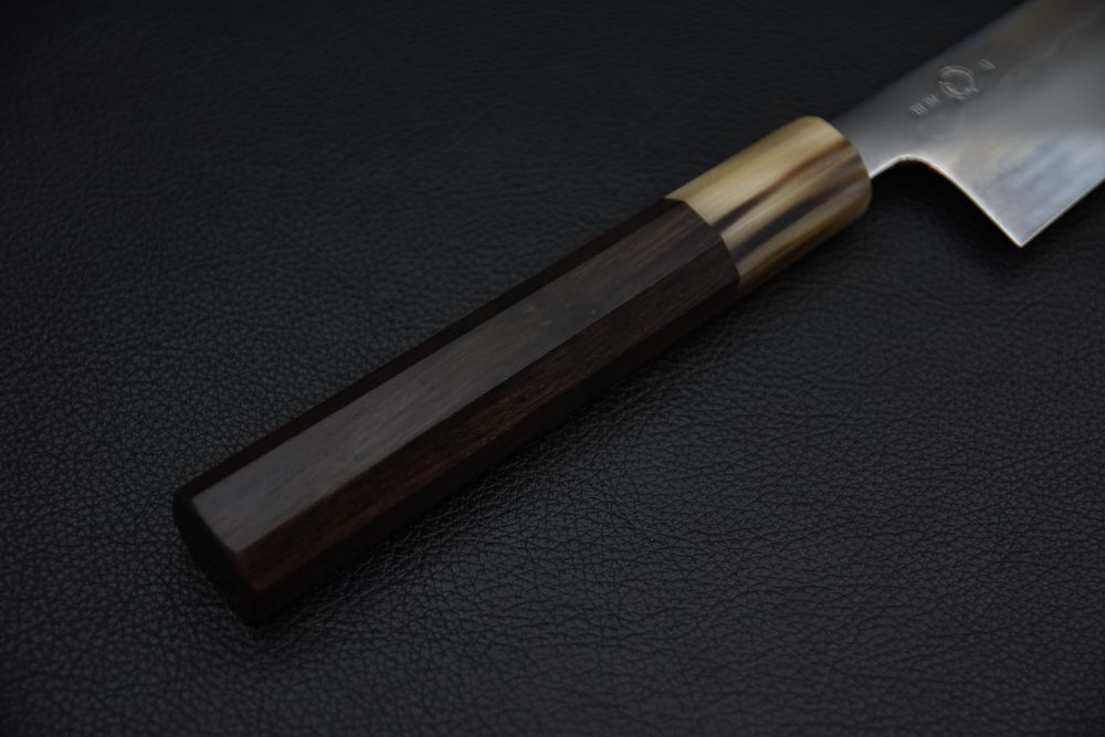 Takada no Hamono Mizu Honyaki Shirogami #2 Kiritsuke Gyuto 180mm Ébène