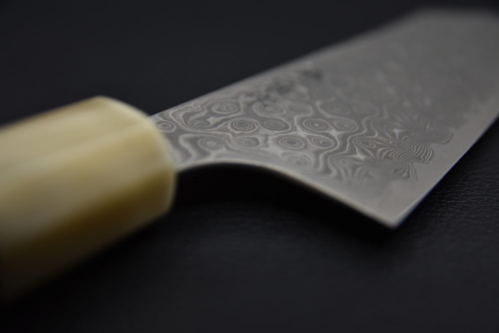 Nigara Hamono SG2 Anmon Damascus Bunka 180mm Ébène