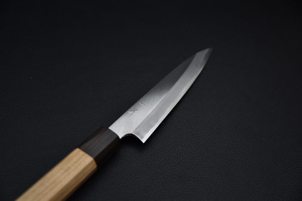 Hitohira Kikuchiyo Kyuzo Shirogami #2 Migaki Petty 150mm Cerisier