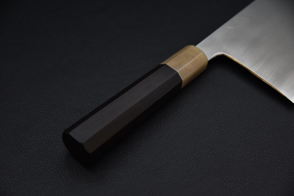 Hitohira Togashi Shirogami #1 Stainless Clad Kasumi Chinese Cleaver 180mm