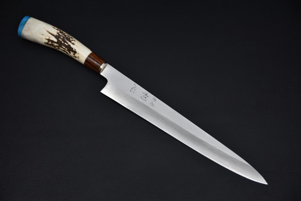 Nakagawa Uchi Hamono Ginsan Migaki Sujihiki 240mm Stag Horn