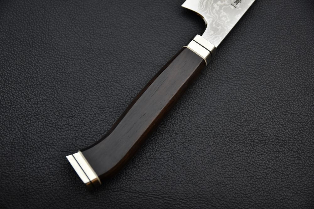 Hitohira Tanaka Yohei Aogami #1 Damascus Kiritsuke Gyuto 240mm Ebony Fusion