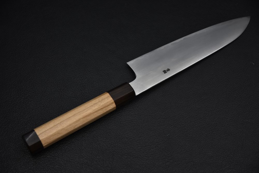 Hitohira Gorobei Rikichi Aogami #2 Kasumi Gyuto 210mm Cerisier