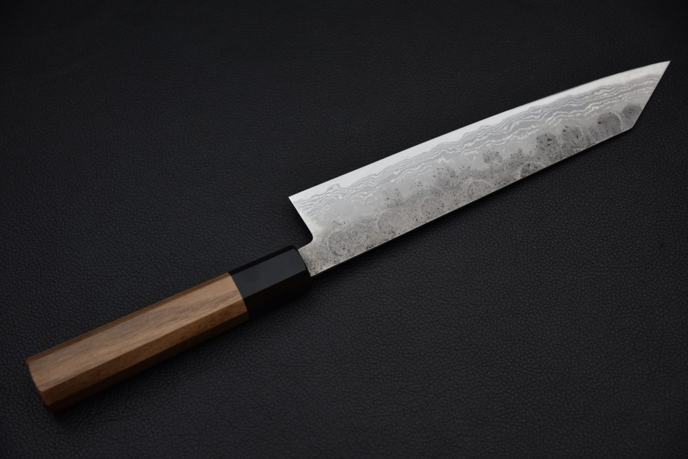 Hatsukokoro Aogami Super Damascus Kurouchi Kiritsuke Gyuto 210mm Walnut