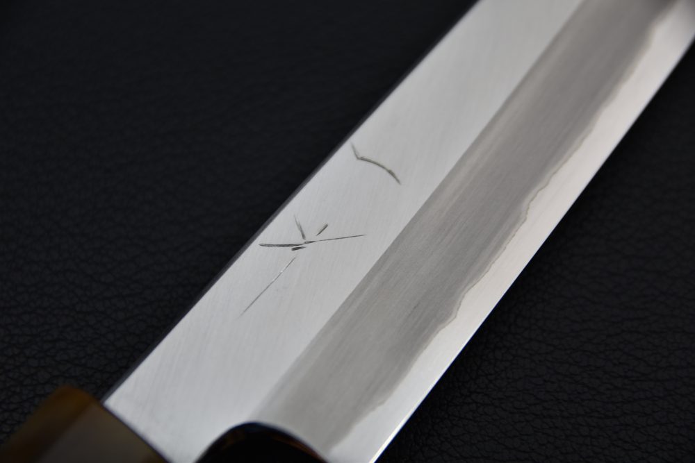 Hitohira Togashi Shirogami #1 Stainless Clad Migaki Petty 165mm Ziricote