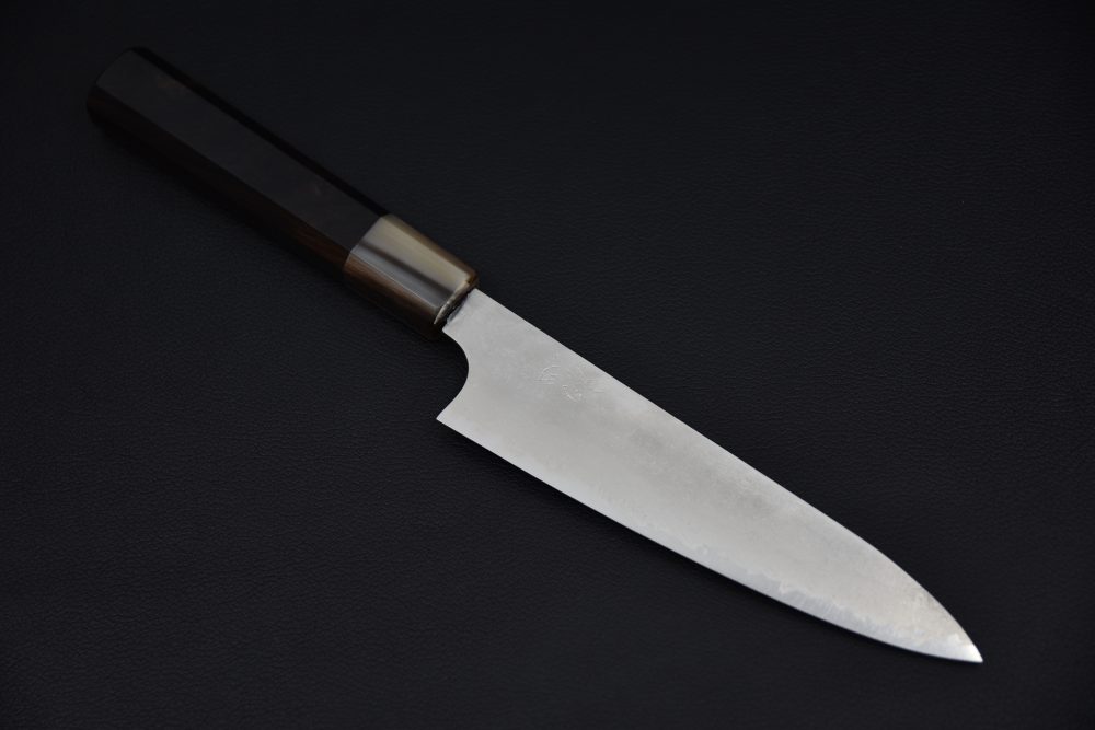 Hatsukokoro Ginyo Ginsan Tsuchime Damascus Petty 150mm Ébène