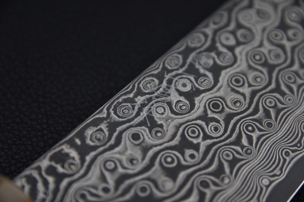 Nigara Hamono SG2 Anmon Damascus Kiritsuke Gyuto 240mm Ebony