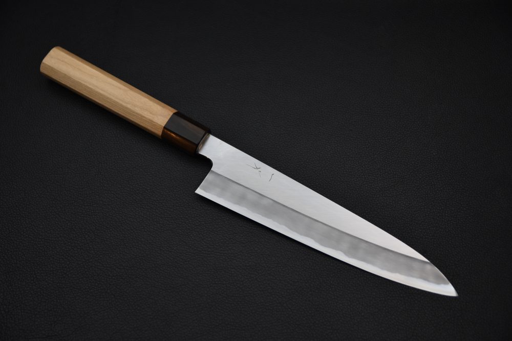 Hitohira Kikuchiyo Kyuzo Shirogami #2 Migaki Gyuto 210mm Cerisier