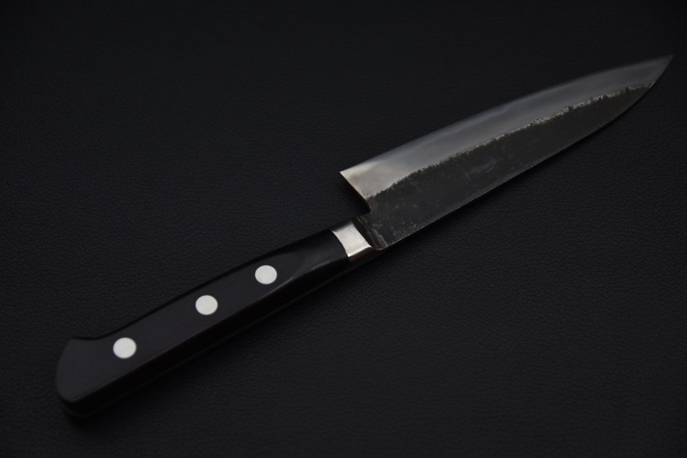 Morihei Hisamoto Kurouchi Shirogami #1 Petty 135mm Pakka (Fine Finish)